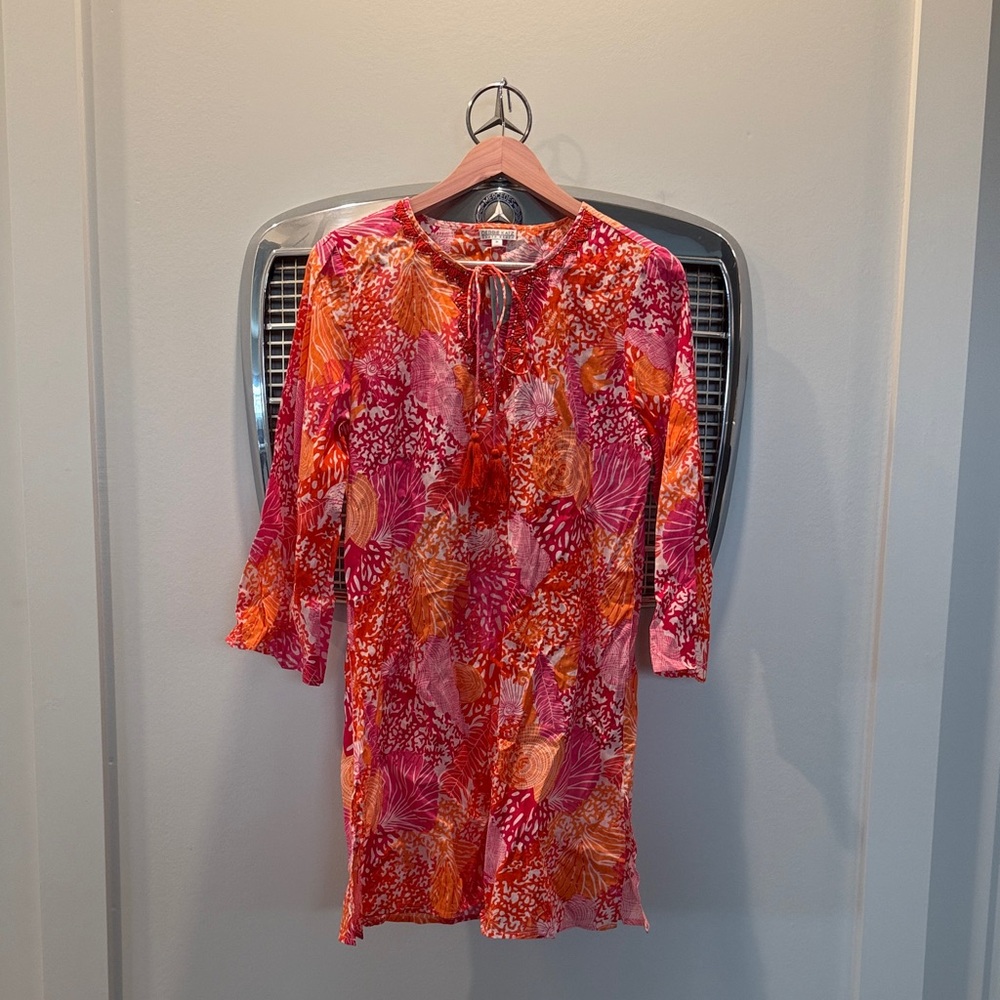 Tropical Pink and Orange Women's tunic coverup